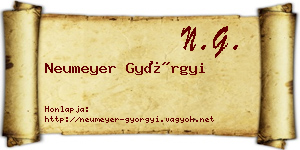 Neumeyer Györgyi névjegykártya